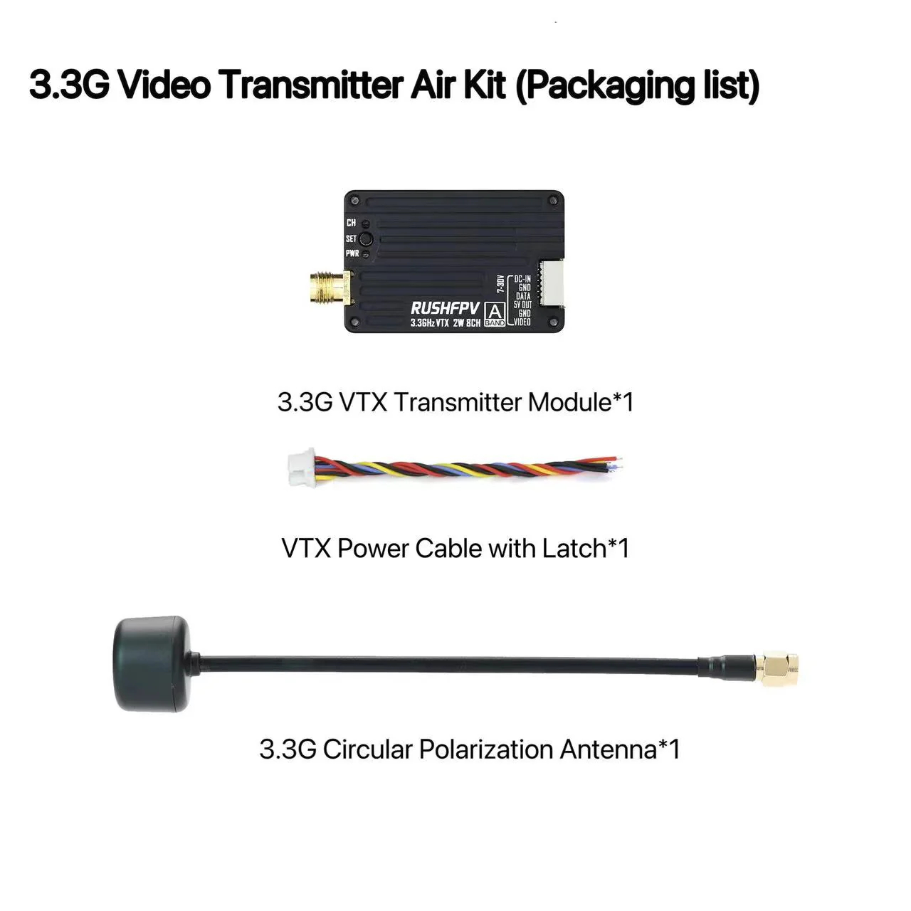 Fpv Drone Vtx - Transmisor VTX RUSHFPV 3.3G 2W, Módulo