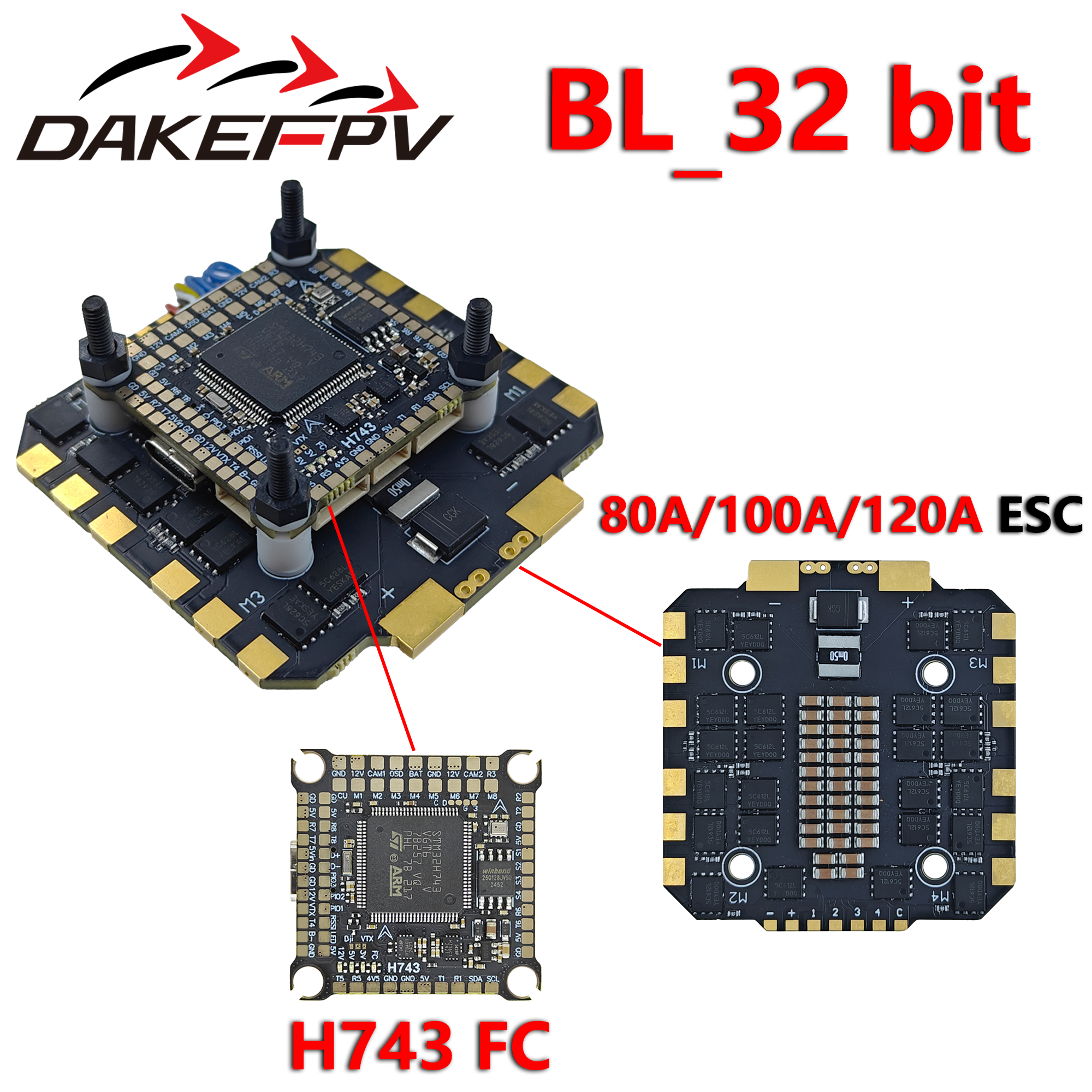 Fpv Drone Esc - Controlador de vuelo DAKEFPV H743 80A/100A/120A