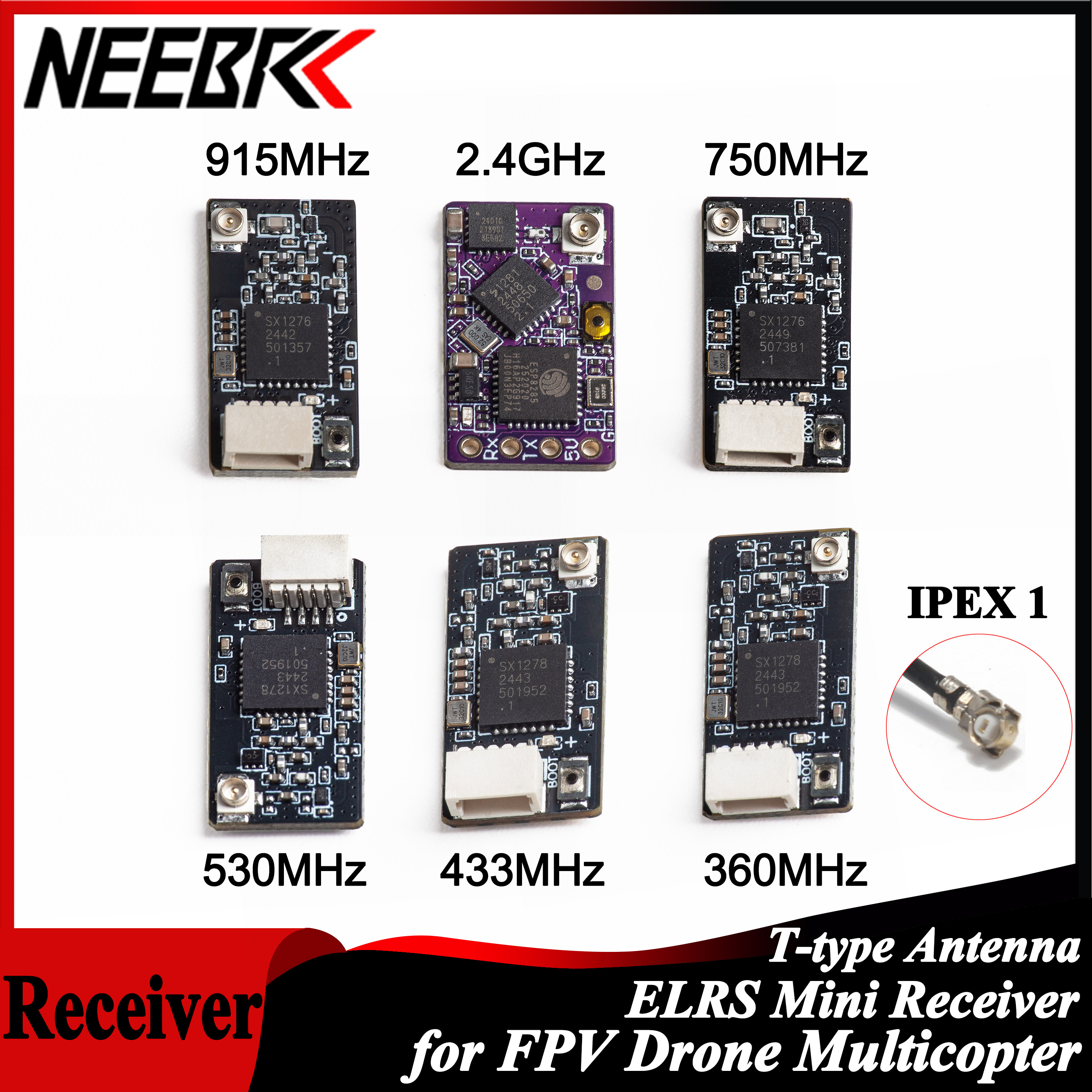 Fpv Drone Antenna - NEEBRC ELRS 2,4G/915Mhz/360Mhz/433MHz/530MHz/750Mhz RX receptor ExpressLRS