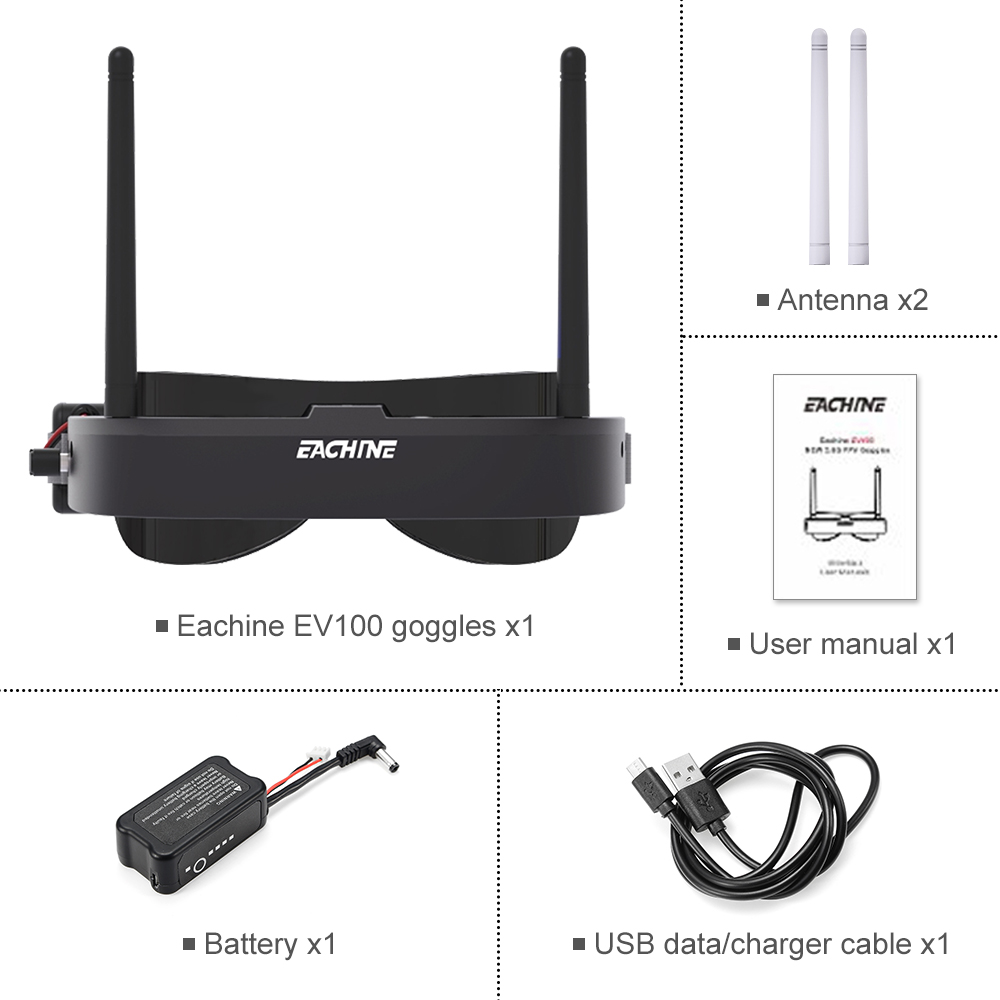 Gafas Eachine EV100 720*540 5, - Fpv Drone Goggles reseña y precio