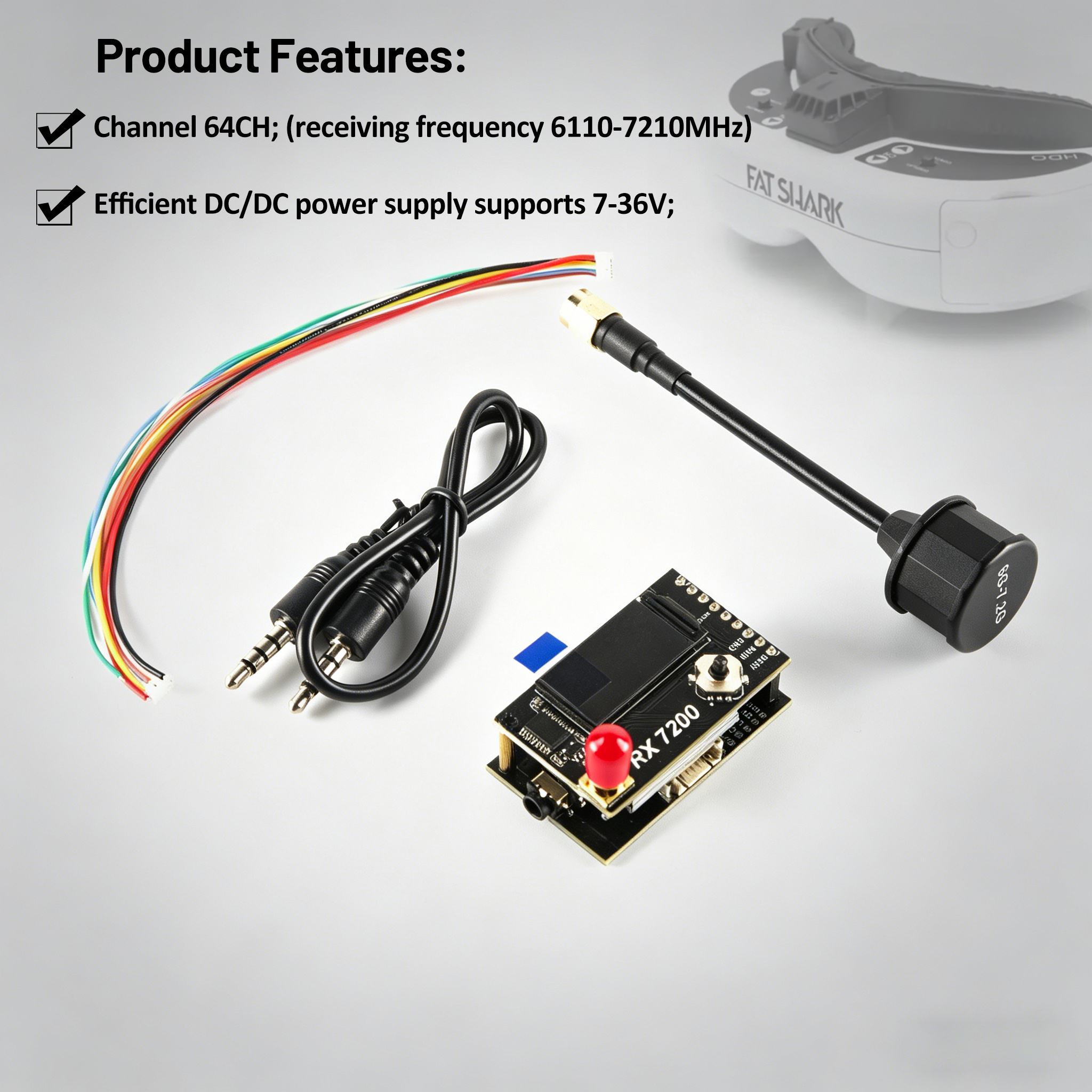 Módulo Receptor de Video 7.2G  - Fpv Drone Goggles reseña y precio